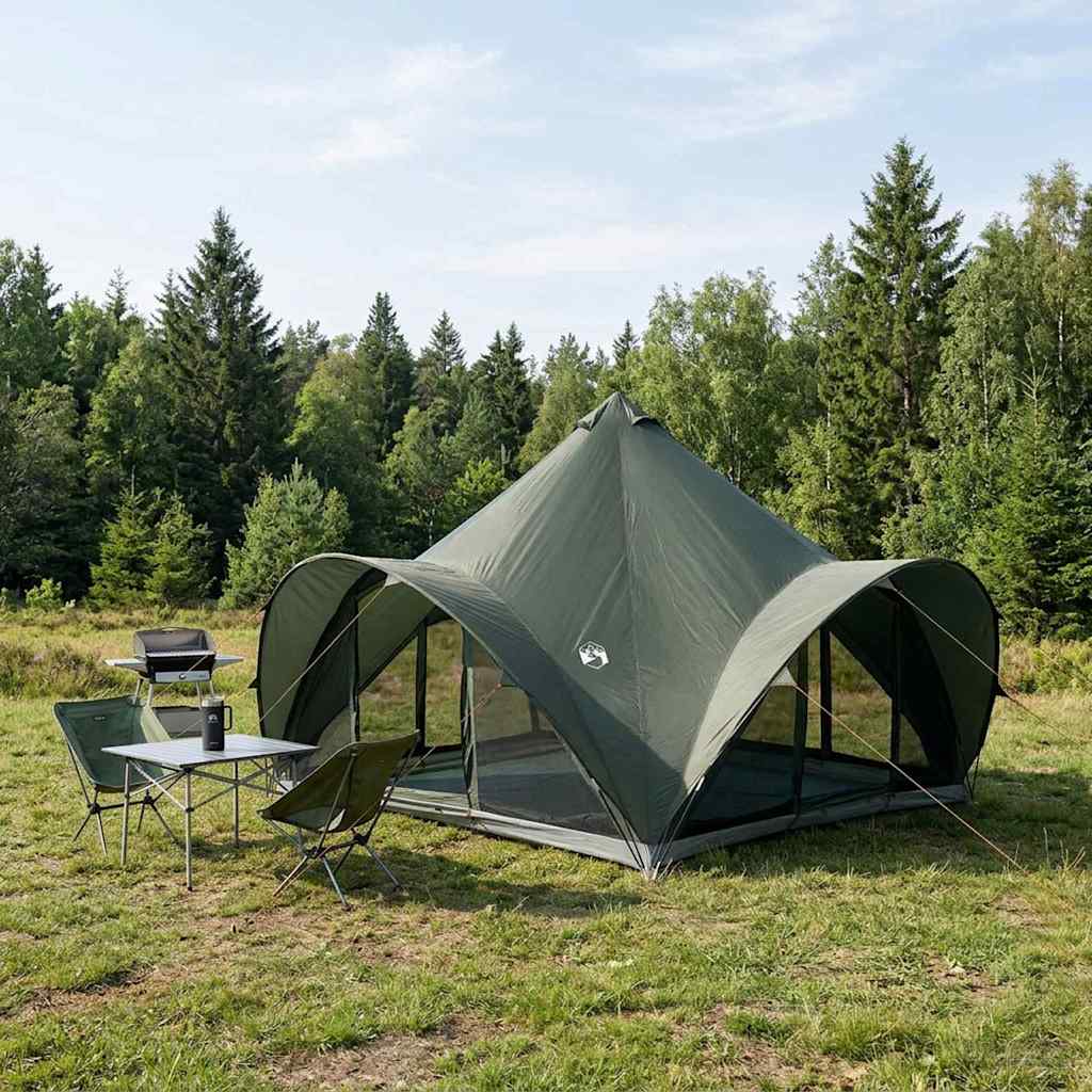 vidaXL Tipi Tent 6.0-Person Army green Polyester and Steel 1
