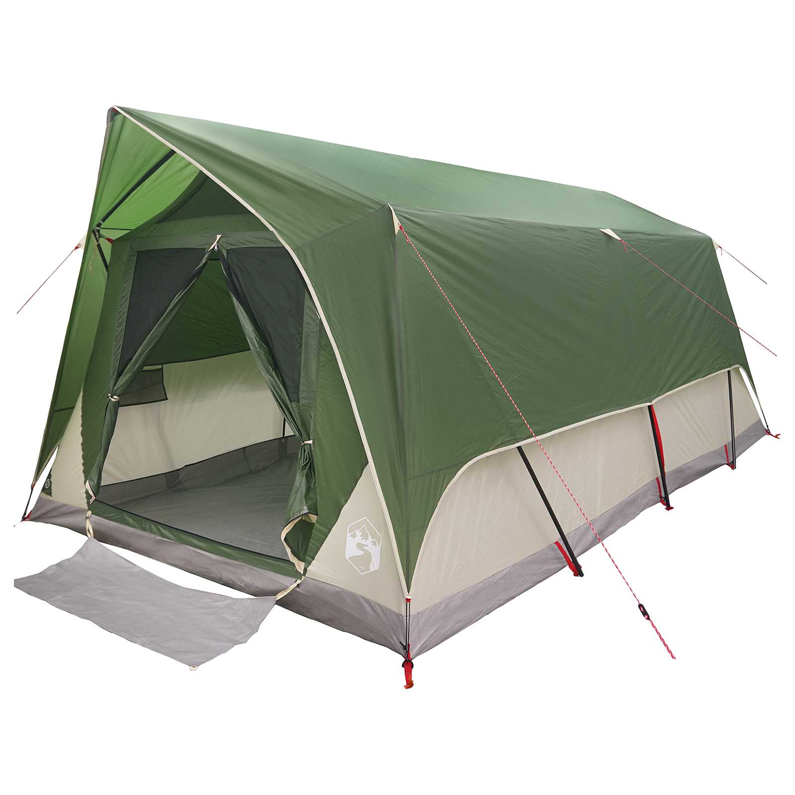 vidaXL Tunnel Tent with Roof Green 10-Person Polyester and Steel 2