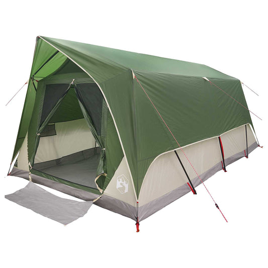 vidaXL Tunnel Tent with Roof Green 10-Person Polyester and Steel 2