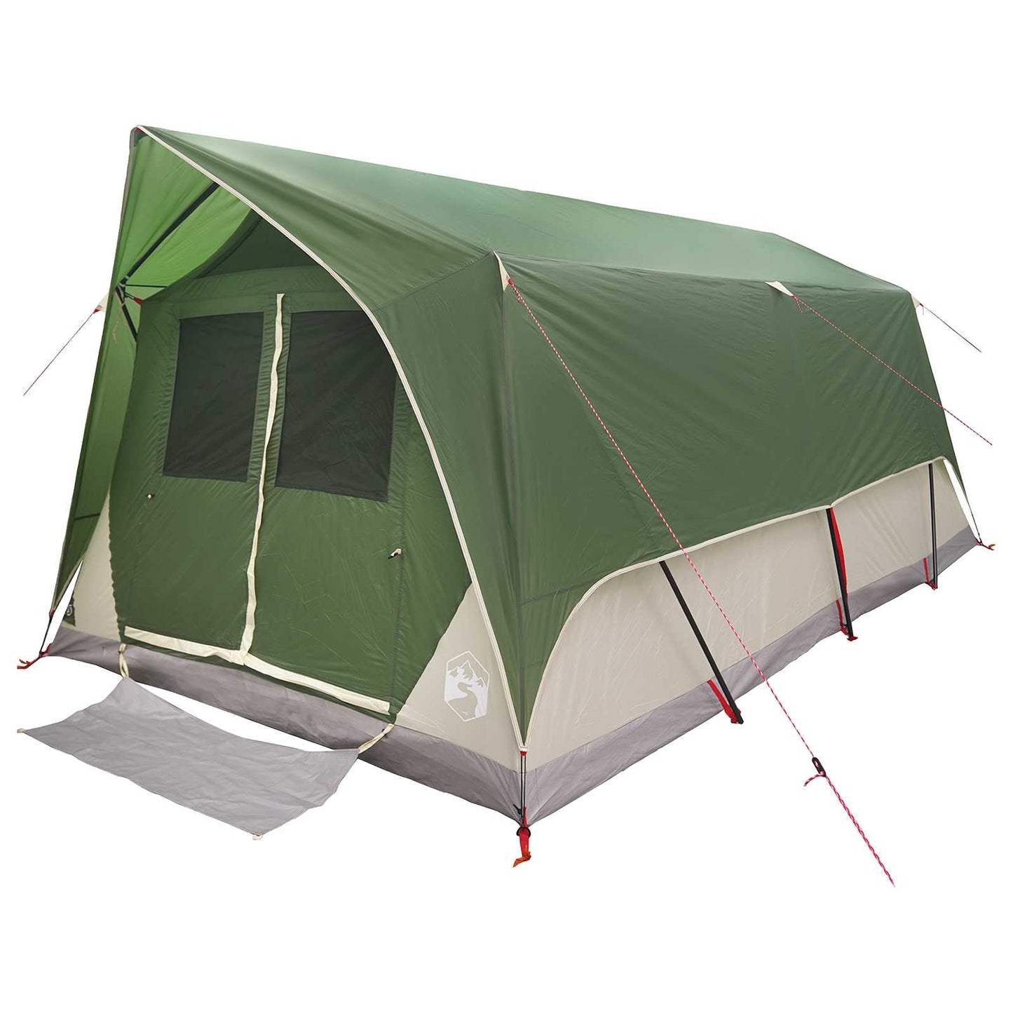 vidaXL Tunnel Tent with Roof Green 10-Person Polyester and Steel 3