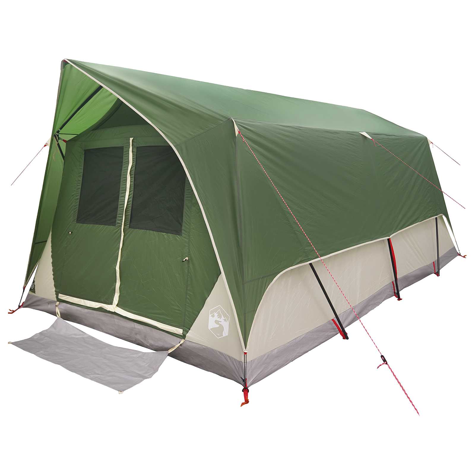 vidaXL Tunnel Tent with Roof Green 10-Person Polyester and Steel 3