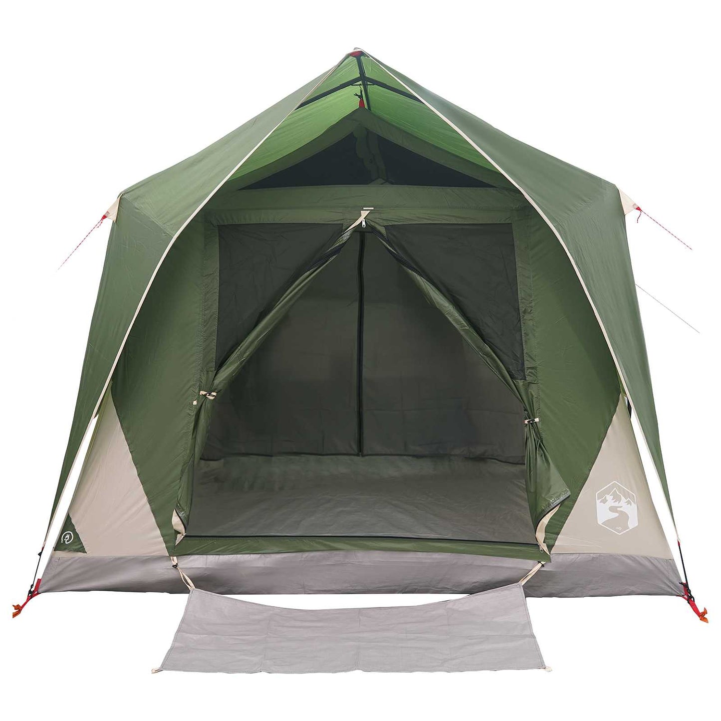 vidaXL Tunnel Tent with Roof Green 10-Person Polyester and Steel 4