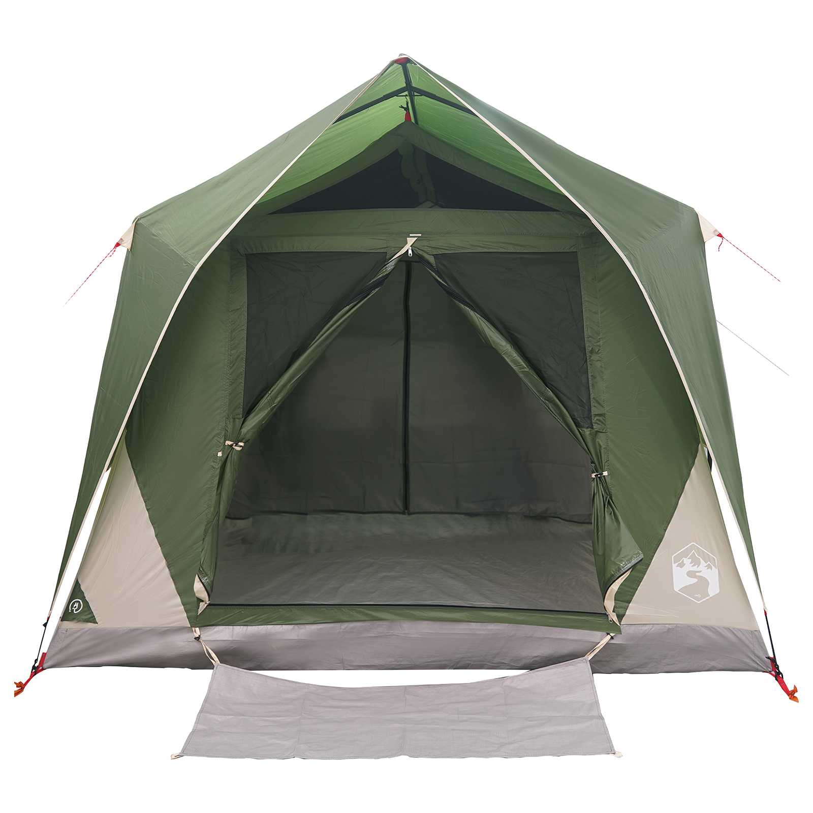 vidaXL Tunnel Tent with Roof Green 10-Person Polyester and Steel 4