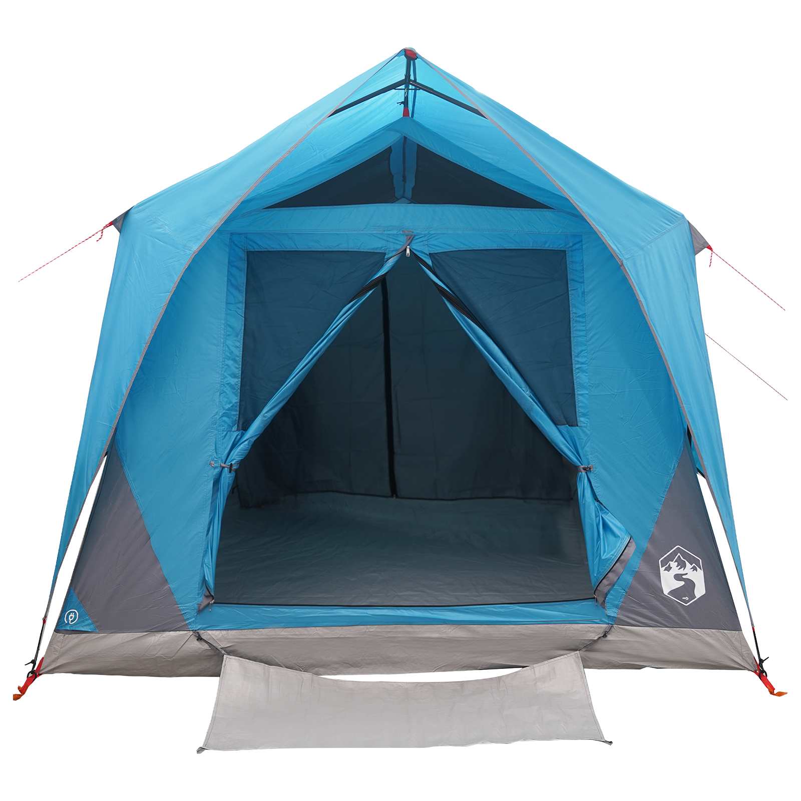 vidaXL Tunnel Tent with Roof Blue 10-Person Polyester and Steel 4