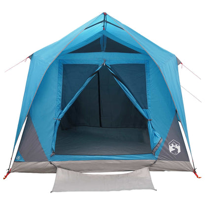 vidaXL Tunnel Tent with Roof Blue 10-Person Polyester and Steel 4