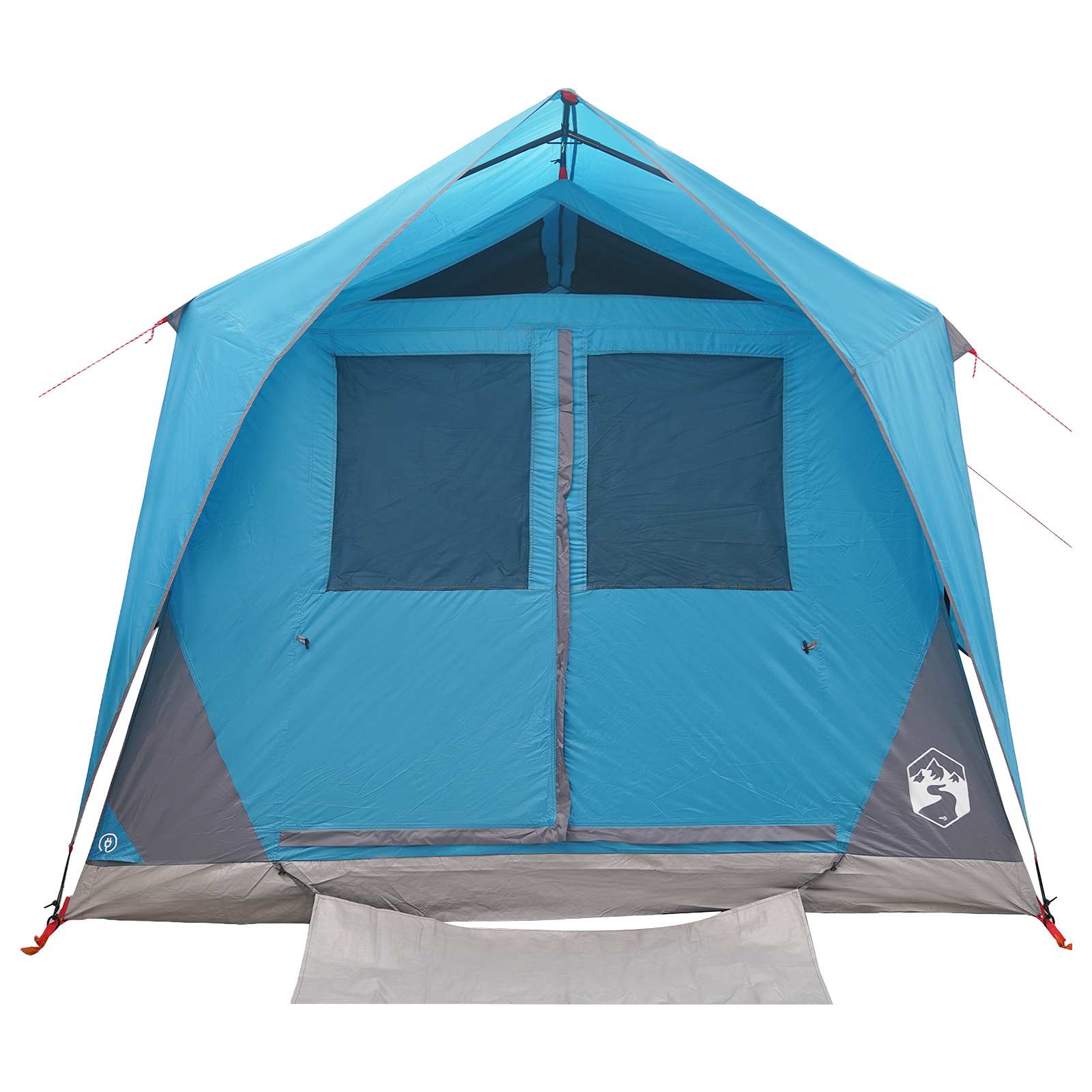vidaXL Tunnel Tent with Roof Blue 10-Person Polyester and Steel 5