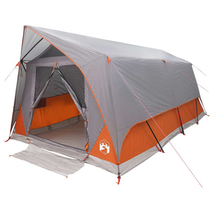 vidaXL Tunnel Tent Grey and Orange 10-Person Polyester and Steel 2