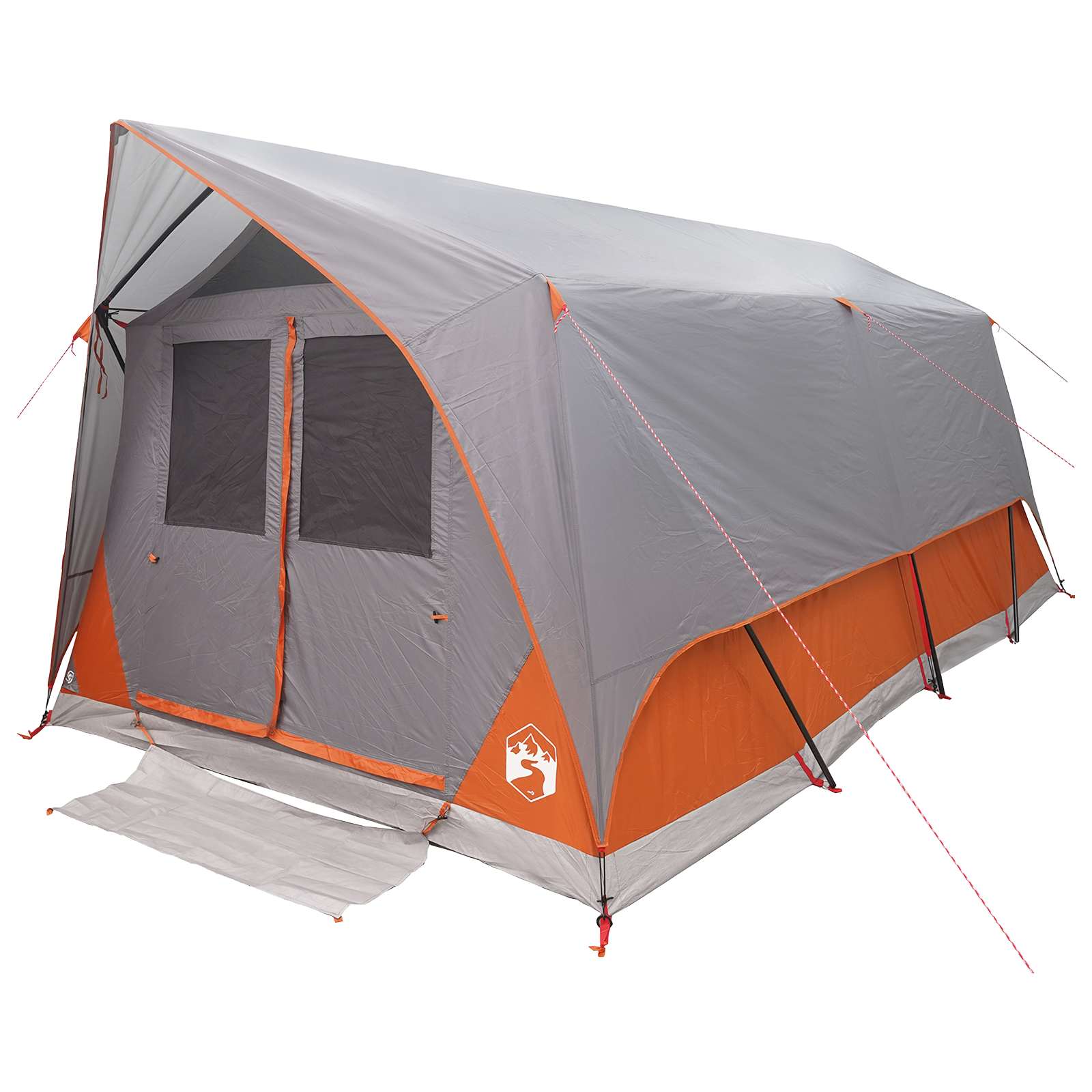 vidaXL Tunnel Tent Grey and Orange 10-Person Polyester and Steel 3