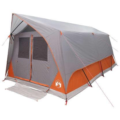vidaXL Tunnel Tent Grey and Orange 10-Person Polyester and Steel 3