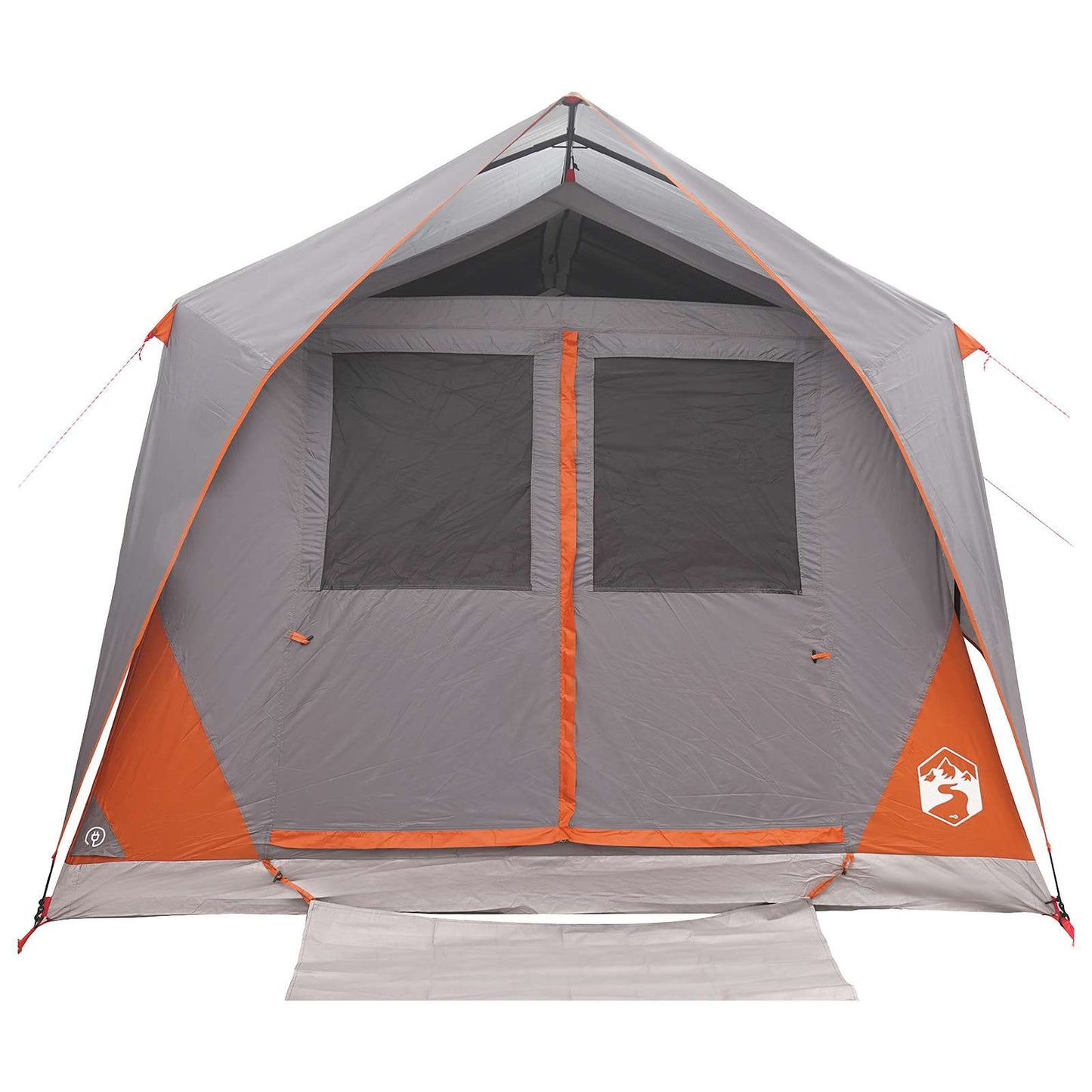 vidaXL Tunnel Tent Grey and Orange 10-Person Polyester and Steel 5