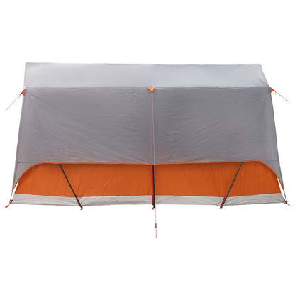 vidaXL Tunnel Tent Grey and Orange 10-Person Polyester and Steel 6