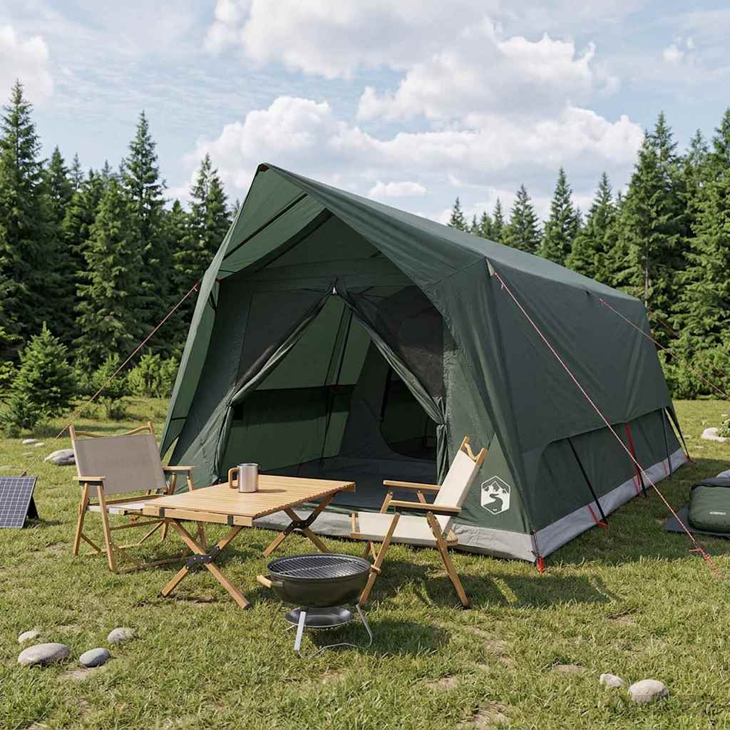 vidaXL Tunnel Tent with Roof Army green 10-Person Polyester and Steel 1
