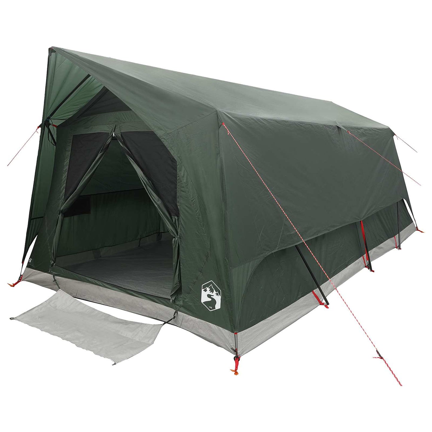 vidaXL Tunnel Tent with Roof Army green 10-Person Polyester and Steel 2