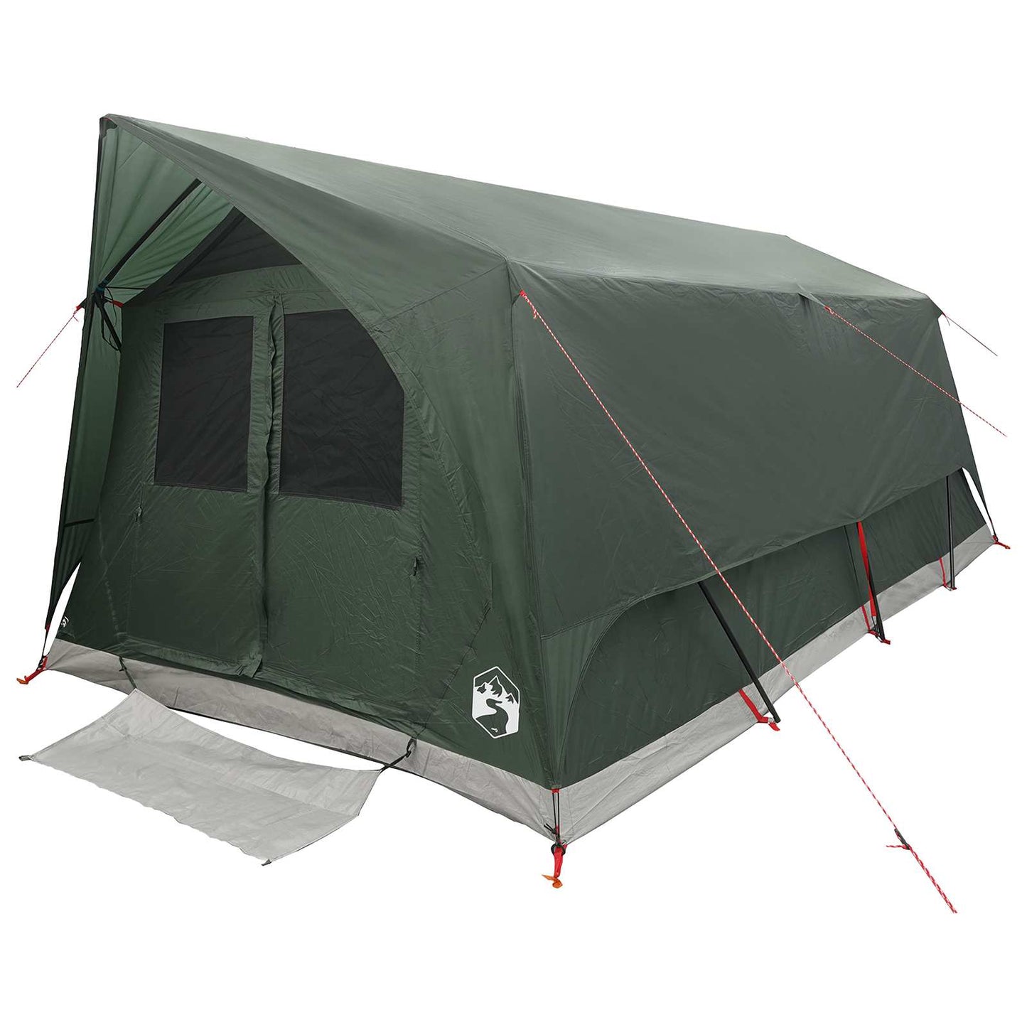 vidaXL Tunnel Tent with Roof Army green 10-Person Polyester and Steel 3