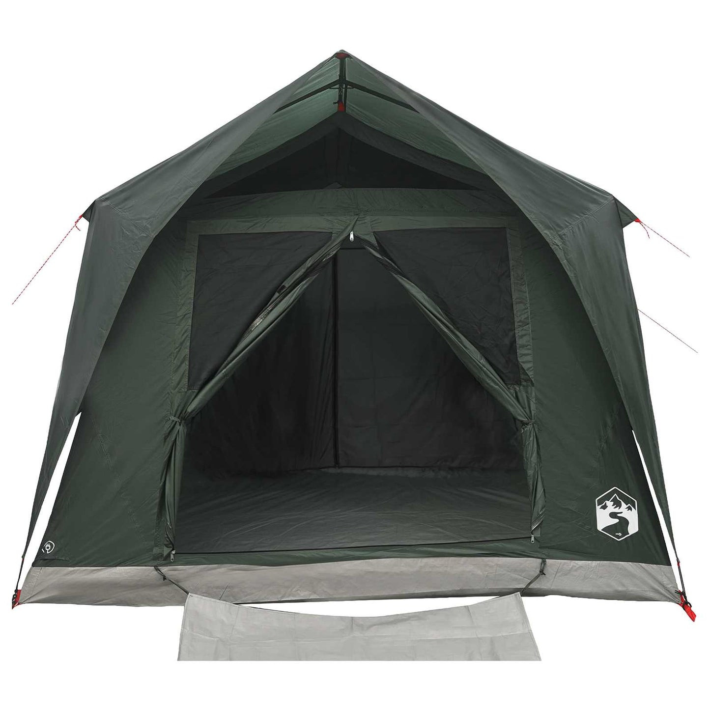 vidaXL Tunnel Tent with Roof Army green 10-Person Polyester and Steel 4