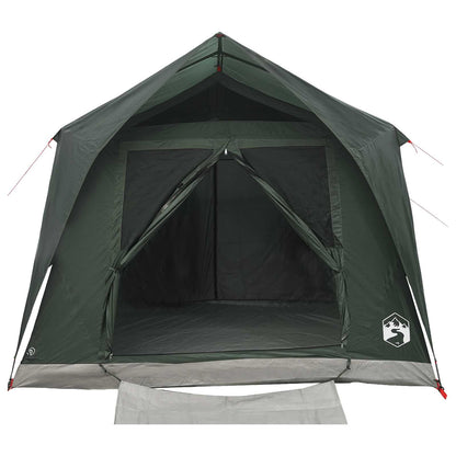 vidaXL Tunnel Tent with Roof Army green 10-Person Polyester and Steel 4