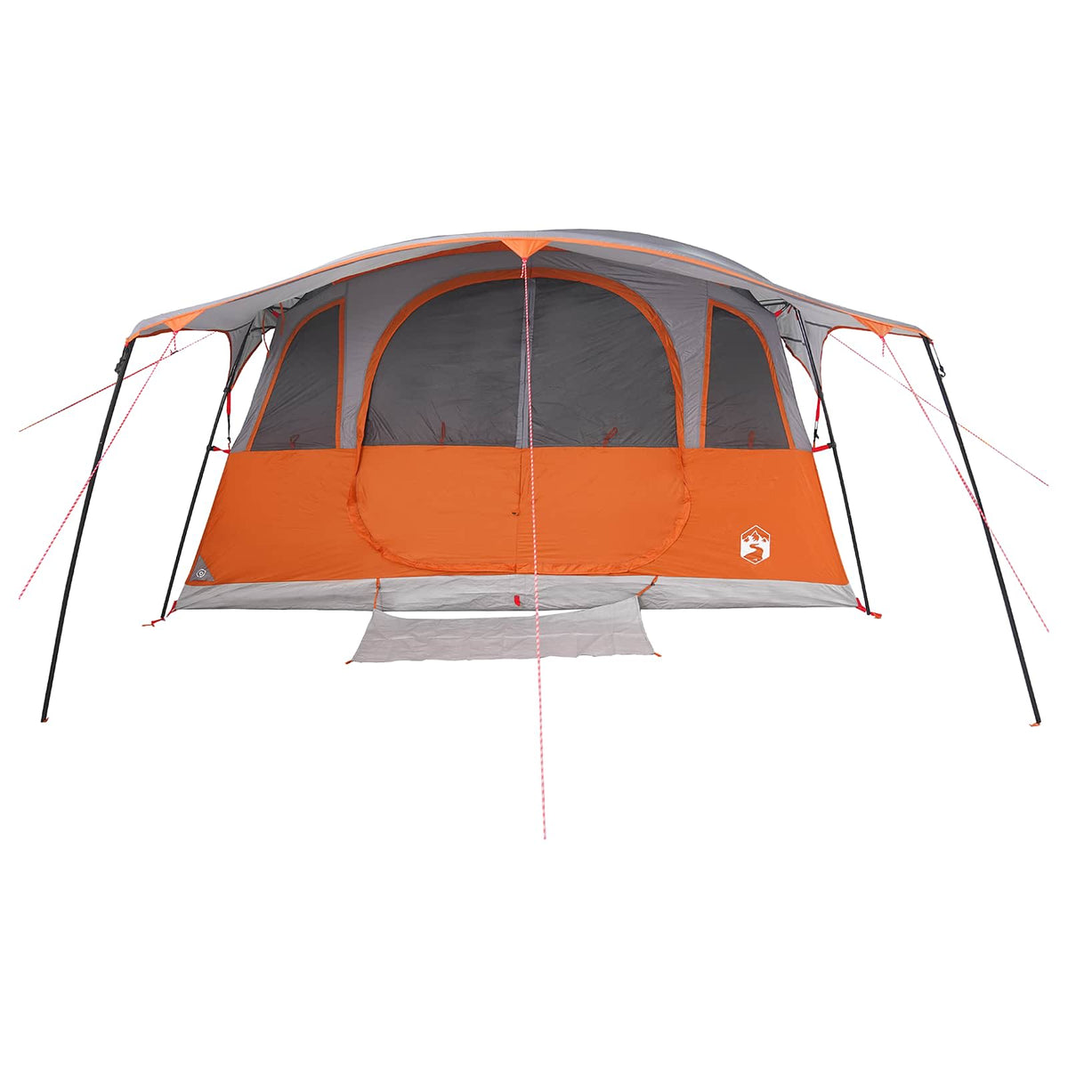 vidaXL Tunnel Tent 6-Person Grey and Orange Polyester and Steel 5