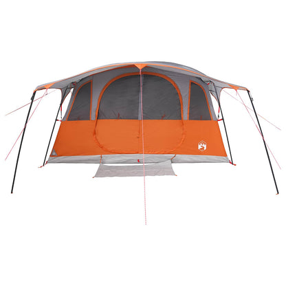 vidaXL Tunnel Tent 6-Person Grey and Orange Polyester and Steel 5