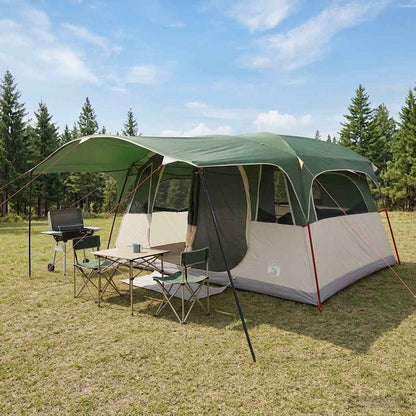 vidaXL Tunnel Tent Green 427 x 305 x 205 cm Polyester and Steel 1