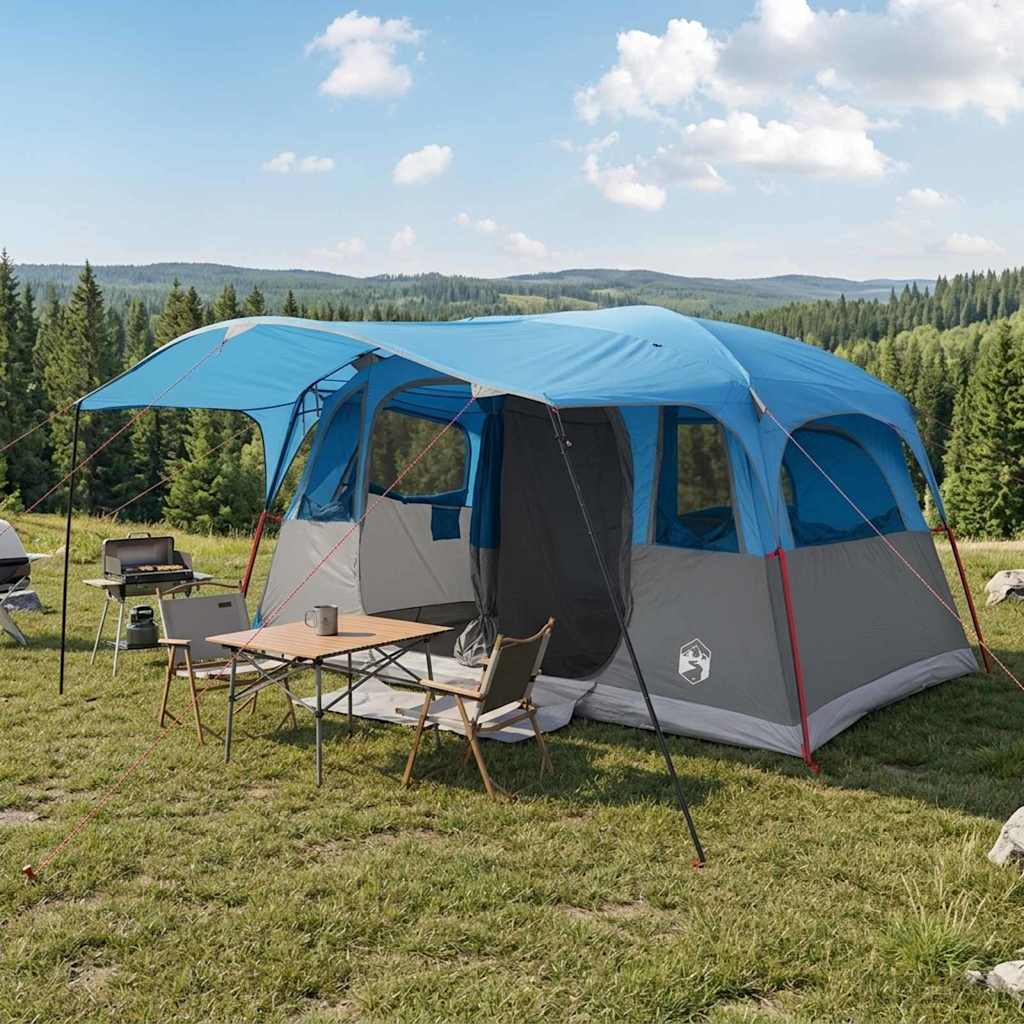 vidaXL Tunnel Tent Blue 427 x 305 x 205 cm Polyester and Steel 1