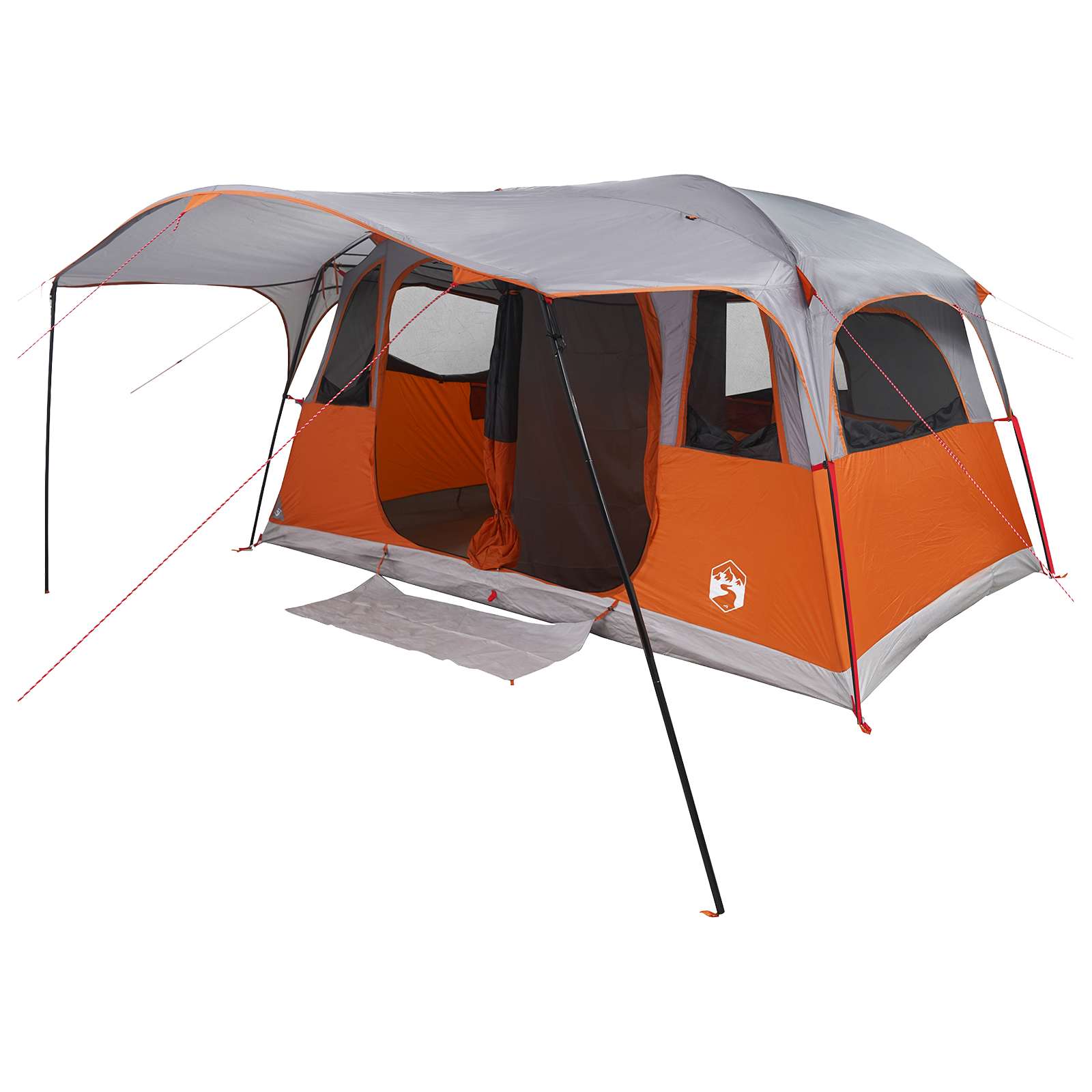 vidaXL Tunnel Tent with Roof Grey and Orange 427 x 305 x 205 cm 2