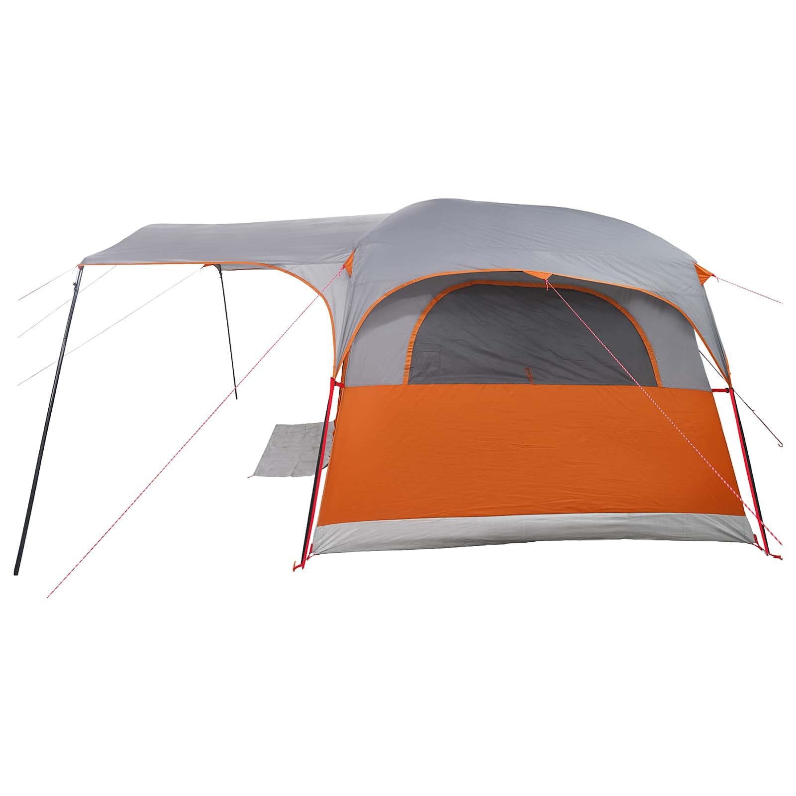 vidaXL Tunnel Tent with Roof Grey and Orange 427 x 305 x 205 cm 6