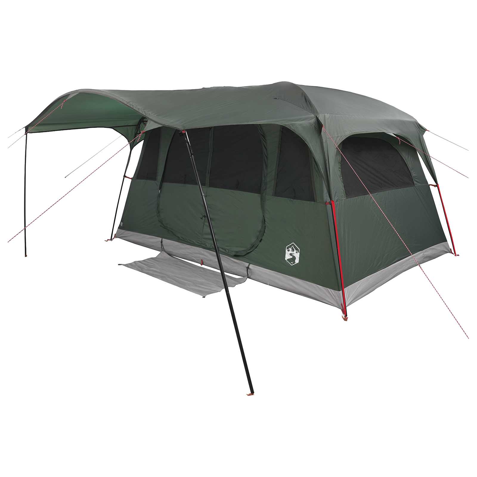 vidaXL Tunnel Tent Army Green 427 x 305 x 205 cm Polyester and Steel 3