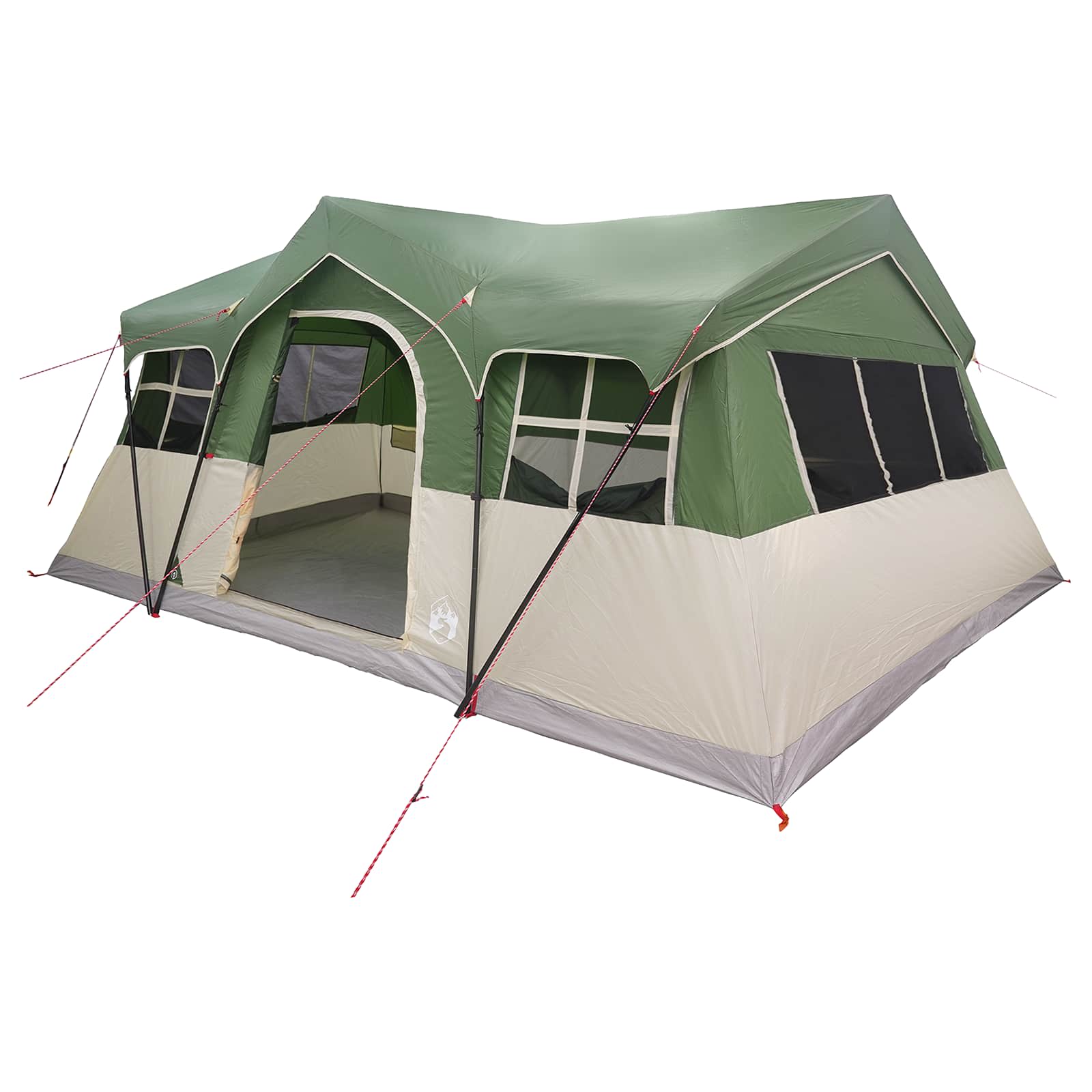 vidaXL Family Tent 487 x 340 x 216 cm Green Polyester and Steel 2