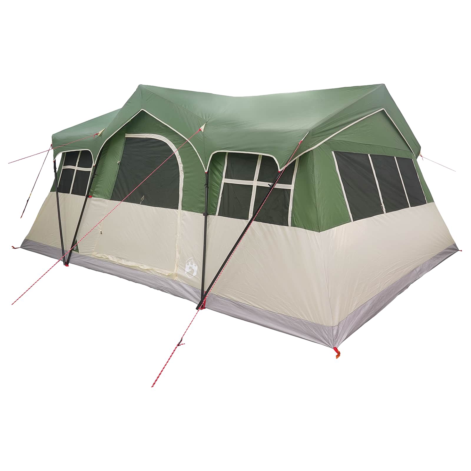 vidaXL Family Tent 487 x 340 x 216 cm Green Polyester and Steel 3