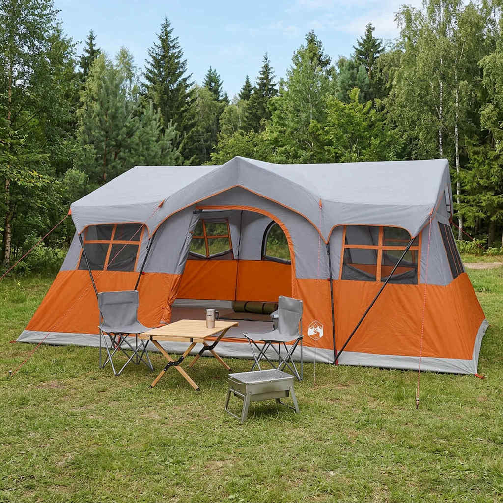 vidaXL Family Tent 487 x 340 x 216 cm Grey and Orange 1