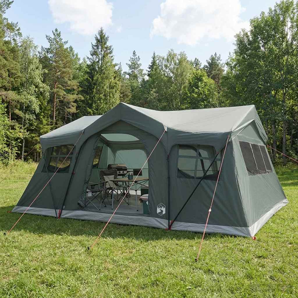 vidaXL Family Tent 487 x 340 x 216 cm Army Green Polyester and Steel 1