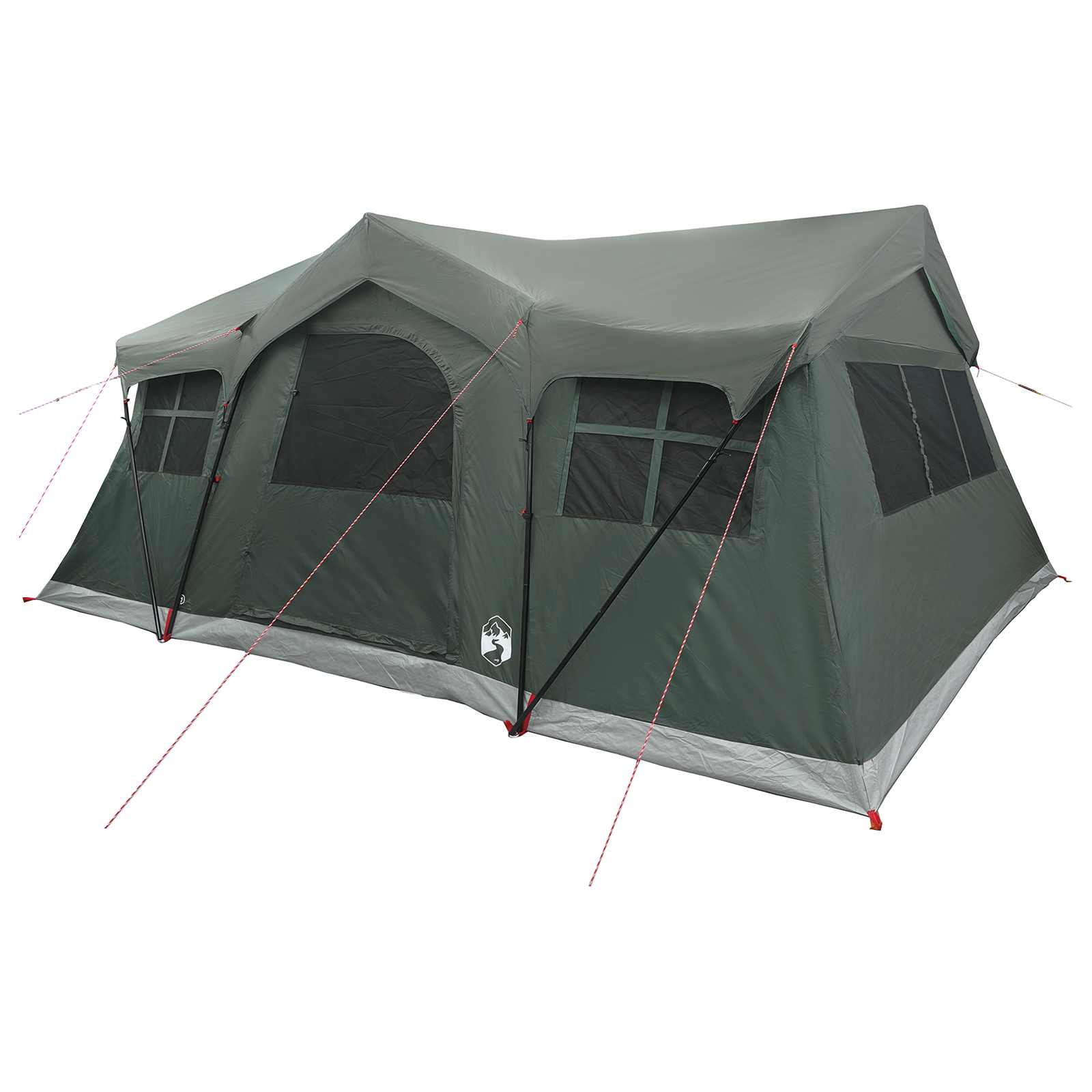 vidaXL Family Tent 487 x 340 x 216 cm Army Green Polyester and Steel 3