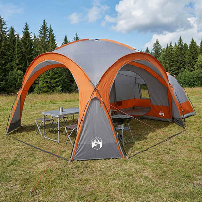 vidaXL Side Tent with Roof Grey and Orange 410 x 410 x 250 cm 1