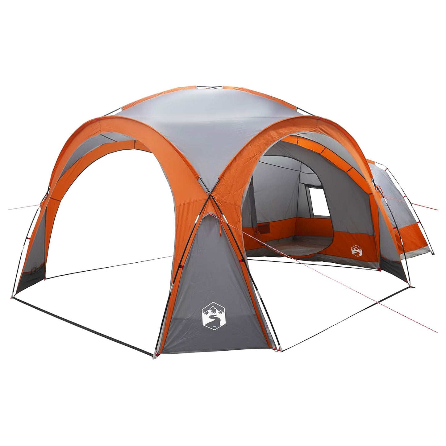vidaXL Side Tent with Roof Grey and Orange 410 x 410 x 250 cm 2
