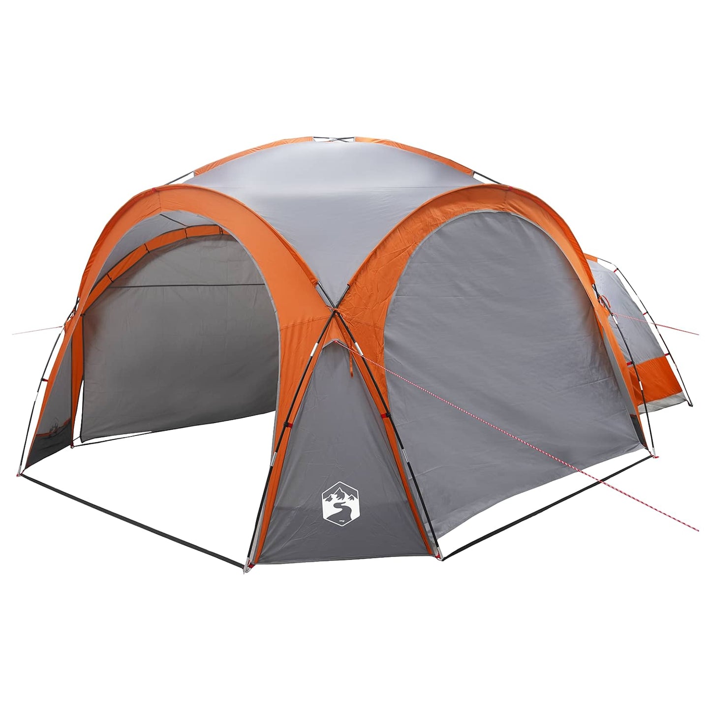 vidaXL Side Tent with Roof Grey and Orange 410 x 410 x 250 cm 3