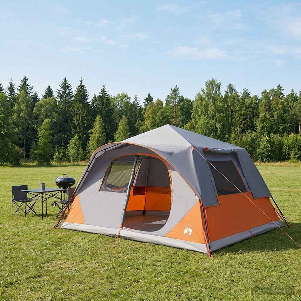 Instant Tent Polyester and Steel Grey and orange 10-person