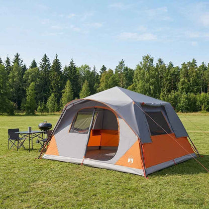 Instant Tent Polyester and Steel Grey and orange 10-person
