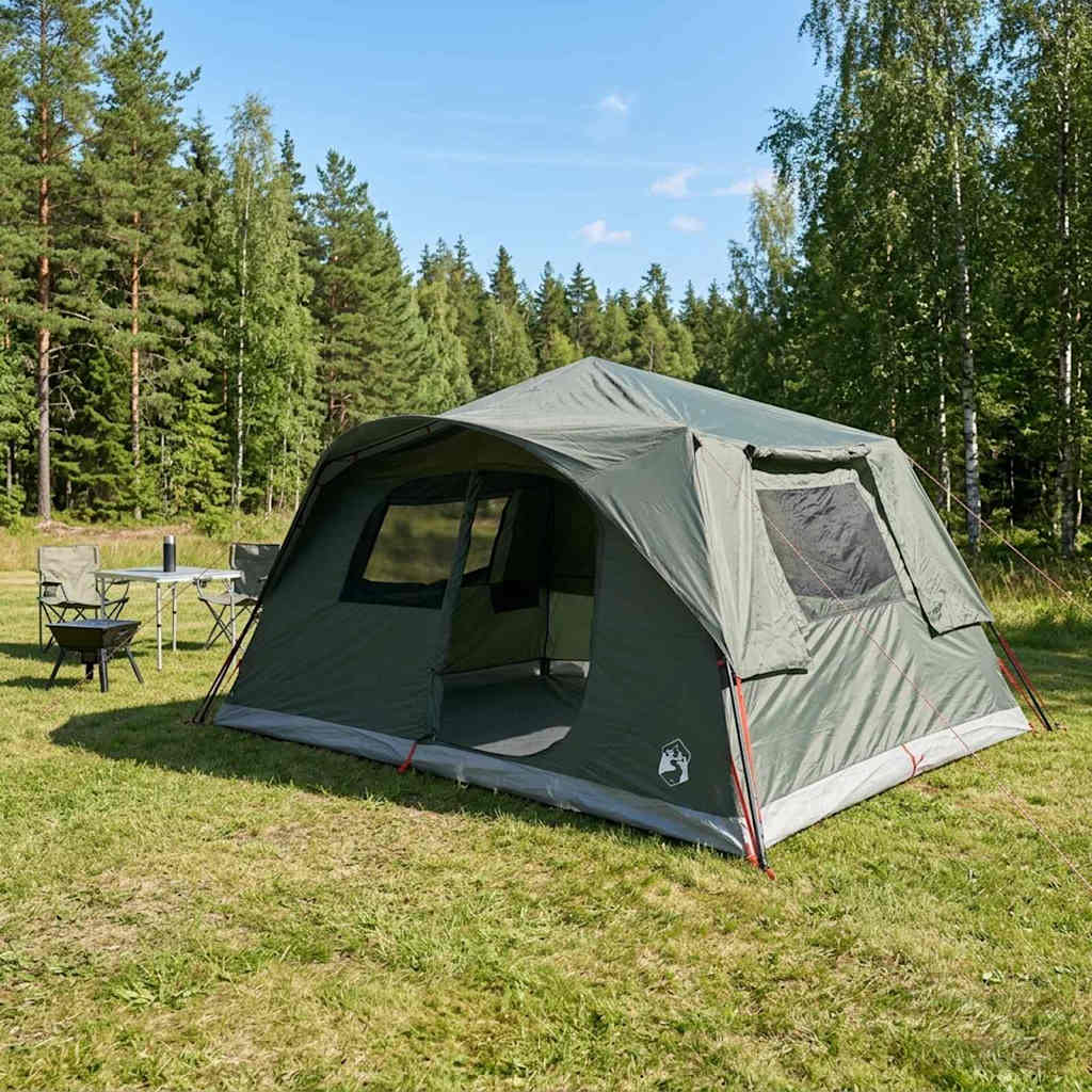 Instant Tent Polyester and Steel Army green 10-person