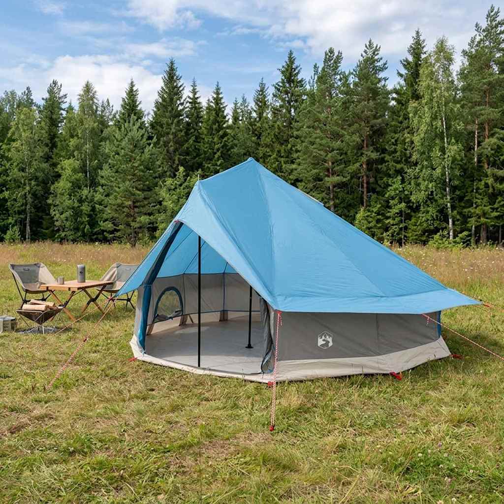 vidaXL Tipi Tent 18-Person Blue Polyester and Steel 1