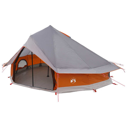 vidaXL Tipi Tent 18-Person Grey and Orange Polyester and Steel 2