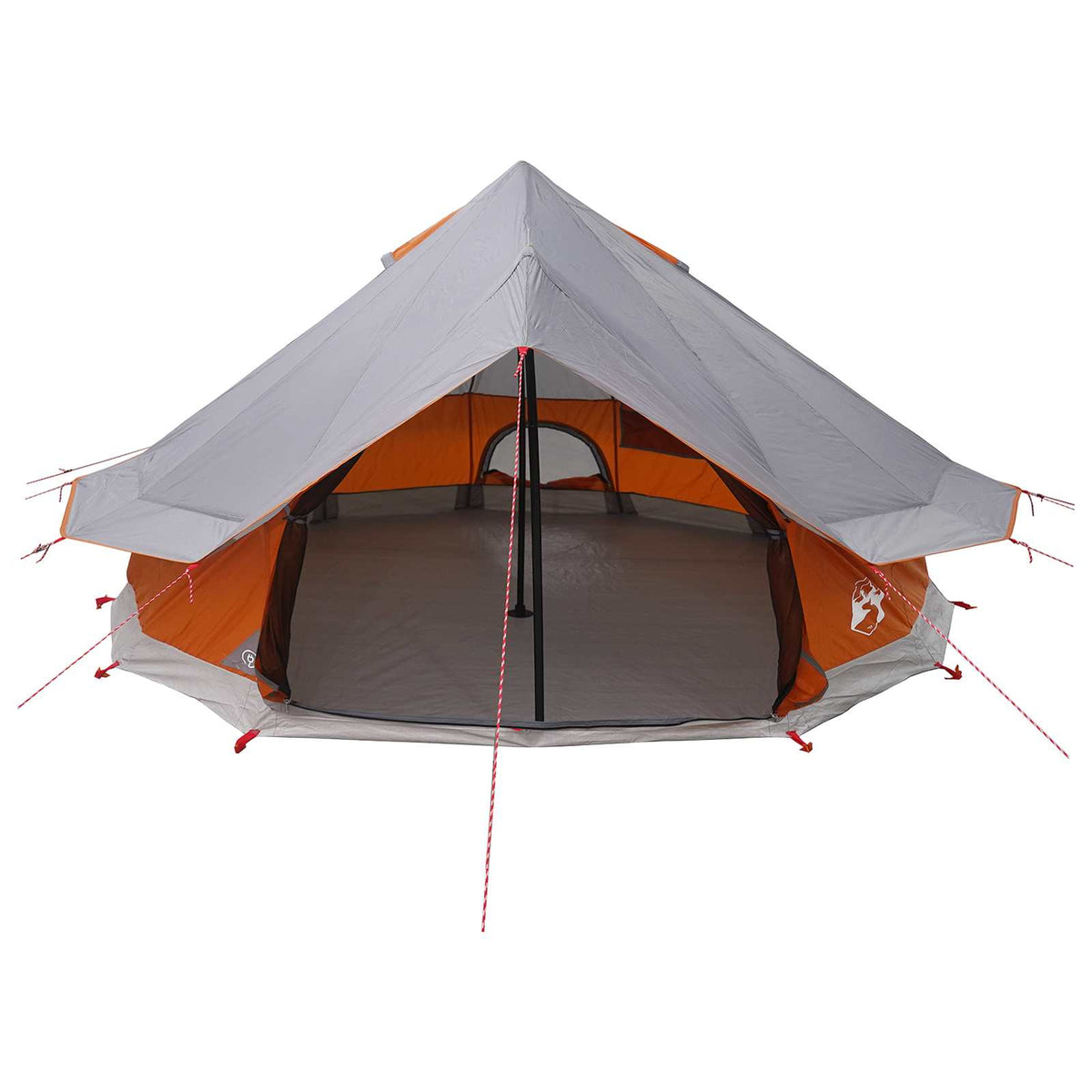 vidaXL Tipi Tent 18-Person Grey and Orange Polyester and Steel 5