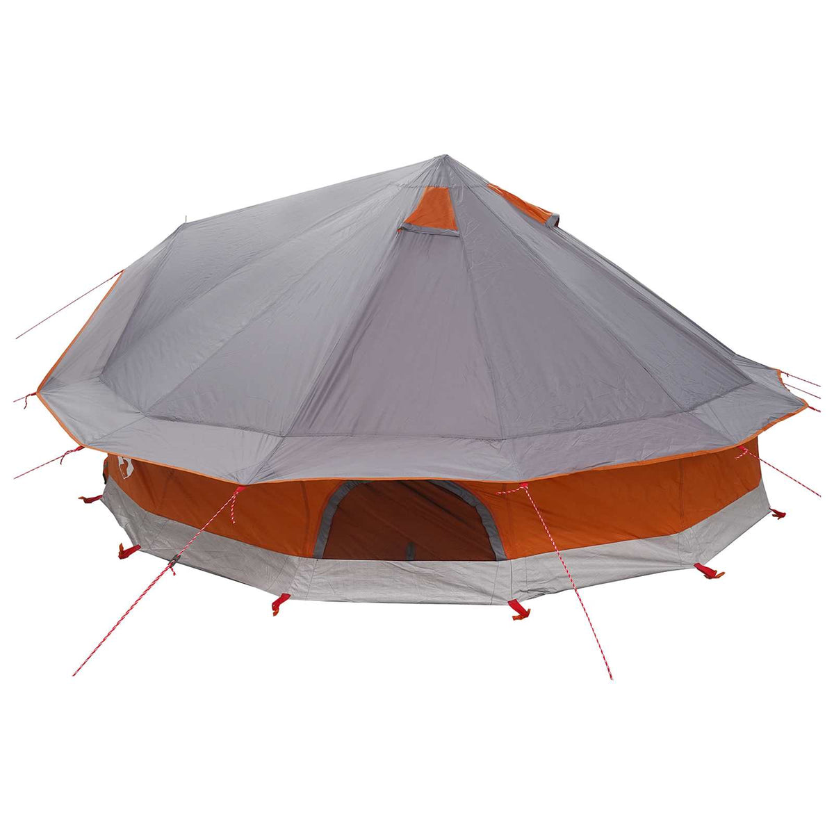 vidaXL Tipi Tent 18-Person Grey and Orange Polyester and Steel 6