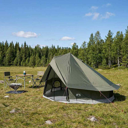 vidaXL Tipi Tent 18-Person Army Green Polyester and Steel 1