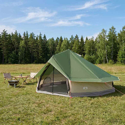 vidaXL Tipi Tent 20-Person Green Polyester and Steel 1