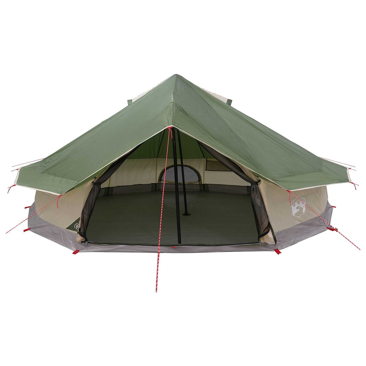 vidaXL Tipi Tent 20-Person Green Polyester and Steel 4