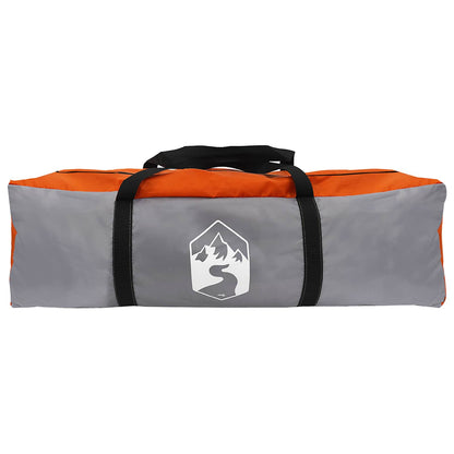 vidaXL Tipi Tent 20-Person Grey and Orange Polyester and Steel 6