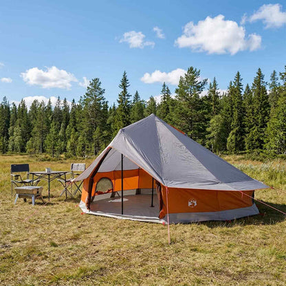 vidaXL Tipi Tent 20-Person Grey and Orange Polyester and Steel 1
