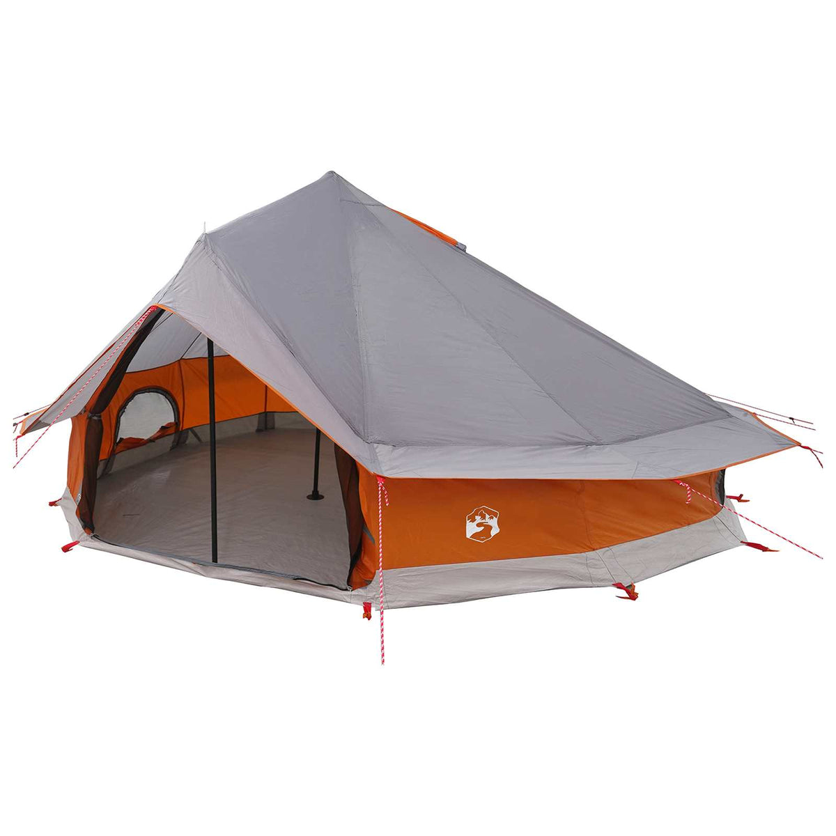 vidaXL Tipi Tent 20-Person Grey and Orange Polyester and Steel 2