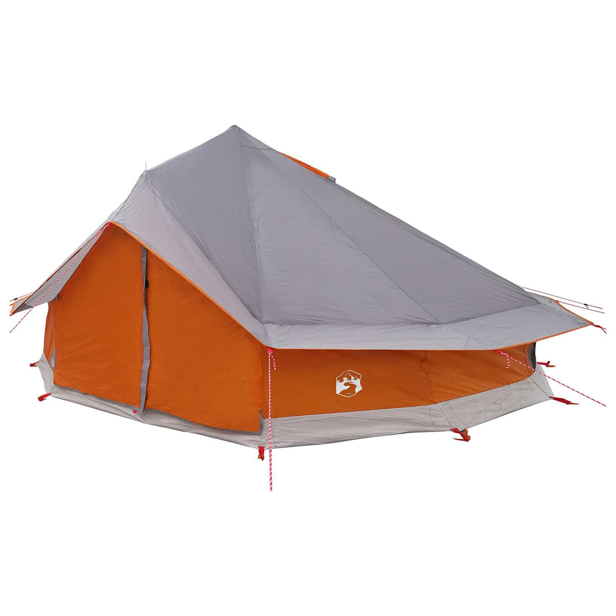 vidaXL Tipi Tent 20-Person Grey and Orange Polyester and Steel 3