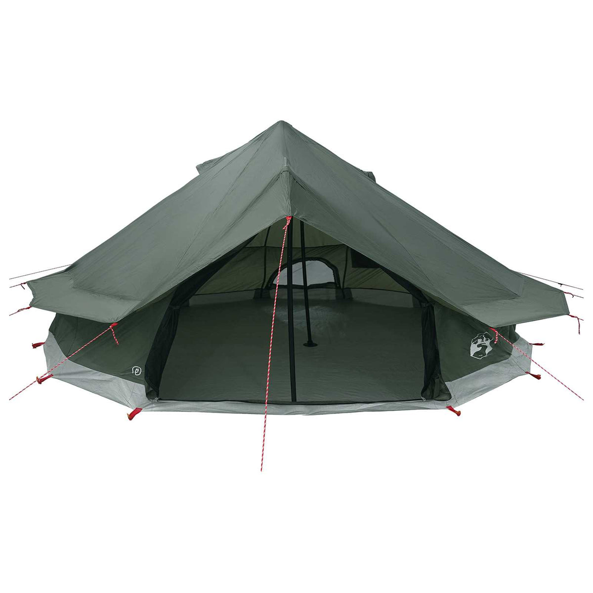 vidaXL Tipi Tent 20-Person Army Green Polyester and Steel 4